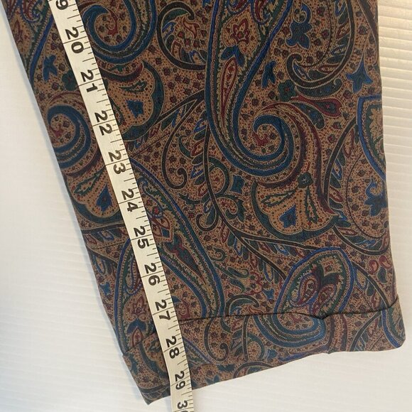 Vintage Talbots Pleated Trousers Pants Women 10 Wool Silk Paisley Office Classic - Picture 11 of 11
